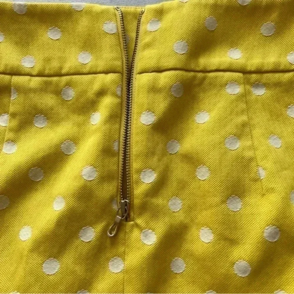 Ann Taylor Women Yellow Casual polka dot mini Skirt Size 12 Petites